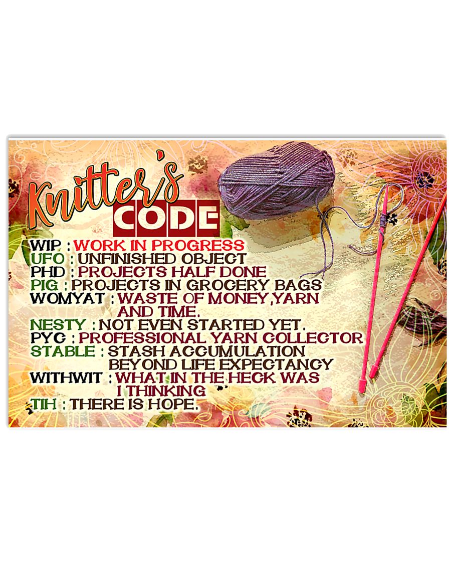 KNITTER'S CODE - PREMIUM 17x11 Poster