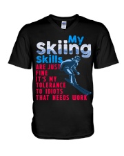 SKIING V-Neck T-Shirt thumbnail