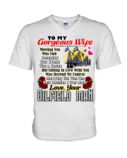 Oilfield Man's Wife V-Neck T-Shirt tile