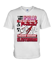 Electrician's Girl V-Neck T-Shirt tile