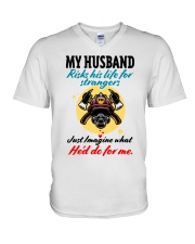 FIREFIGHTER'S WIFE V-Neck T-Shirt tile
