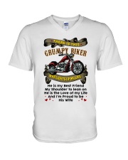 Biker's Wife V-Neck T-Shirt tile
