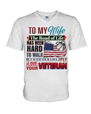 Veteran's Wife V-Neck T-Shirt tile