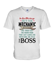 MECHANIC'S WIFE V-Neck T-Shirt tile