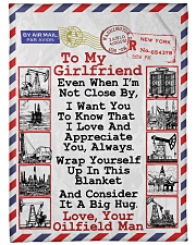 Oilfield Man's Girlfriend Premium Large Fleece Blanket - 60" x 80" front