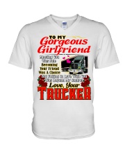 Trucker's Girlfriend V-Neck T-Shirt tile