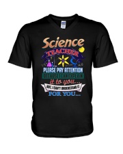 SCIENCE TEACHER PAY ATTENTION V-Neck T-Shirt thumbnail