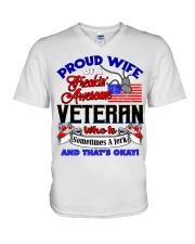 Veteran's Wife V-Neck T-Shirt tile