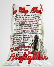 Firefighter's Mom Premium Large Fleece Blanket - 60" x 80" aos-coral-fleece-blanket-60x80-lifestyle-front-10
