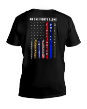 NO ONE FIGHTS ALONE V-Neck T-Shirt thumbnail