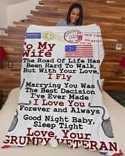 Veteran's Wife Premium Large Fleece Blanket - 60" x 80" aos-coral-fleece-blanket-60x80-lifestyle-front-04