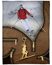 Skiing - Premium Large Fleece Blanket - 60" x 80" front
