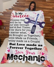 Mechanic's Fiancée- PREMIUM Large Fleece Blanket - 60" x 80" aos-coral-fleece-blanket-60x80-lifestyle-front-04