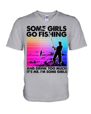 I AM A FISHING GIRL V-Neck T-Shirt tile