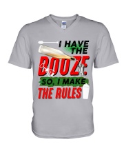 THIS BARTENDER MAKES RULES V-Neck T-Shirt tile