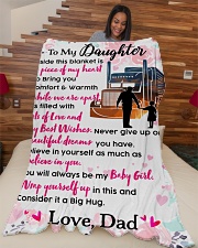 Trucker's Daughter - Black Friday Sale Large Fleece Blanket - 60" x 80" aos-coral-fleece-blanket-60x80-lifestyle-front-04