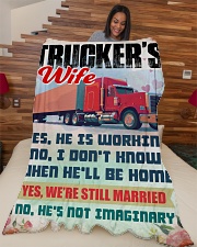 Trucker's Wife Large Fleece Blanket - 60" x 80" aos-coral-fleece-blanket-60x80-lifestyle-front-04