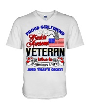 Veteran's Girlfriend V-Neck T-Shirt tile