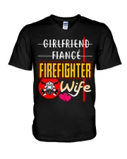 FIREFIGHTER'S WIFE V-Neck T-Shirt tile