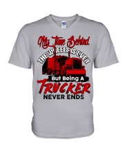 RETIRED TRUCKER V-Neck T-Shirt tile