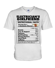 Electrician's Girlfriend V-Neck T-Shirt tile