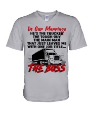 TRUCKER'S WIFE V-Neck T-Shirt tile