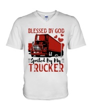 TRUCKER'S WIFE V-Neck T-Shirt tile