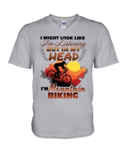 Mountain Biking V-Neck T-Shirt tile