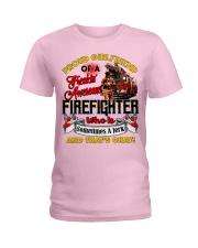 Firefighter's Girlfriend Ladies T-Shirt tile
