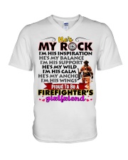 Firefighter's Girlfriend V-Neck T-Shirt tile