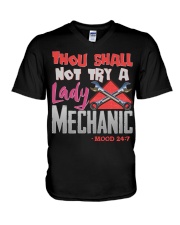LADY MECHANIC V-Neck T-Shirt thumbnail