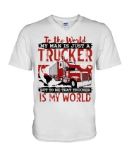 TRUCKER'S WIFE V-Neck T-Shirt tile