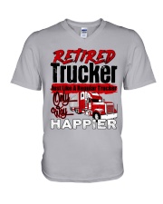 RETIRED TRUCKER V-Neck T-Shirt tile