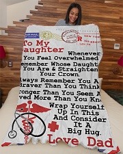 NURSE DAUGHTER Premium Large Fleece Blanket - 60" x 80" aos-coral-fleece-blanket-60x80-lifestyle-front-04