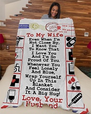 HEALTH PROFESSIONAL WIFE- PREMIUM Large Fleece Blanket - 60" x 80" aos-coral-fleece-blanket-60x80-lifestyle-front-04