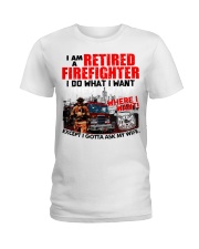 Retired Firefighter Ladies T-Shirt tile