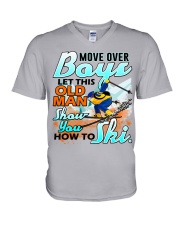 Skiing V-Neck T-Shirt tile