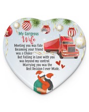 Trucker's Wife - Heart ornament - single (porcelain) front