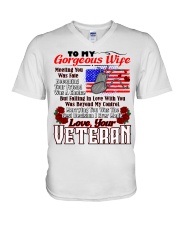 Veteran's Wife V-Neck T-Shirt tile