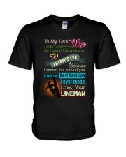 LINEMAN'S WIFE V-Neck T-Shirt thumbnail