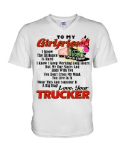 Trucker's Girlfriend V-Neck T-Shirt tile