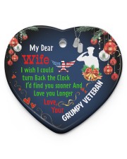 Veteran's Wife - Heart ornament - single (porcelain) front