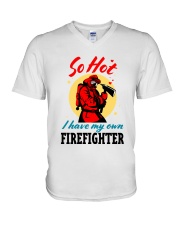 FIREFIGHTER'S WIFE V-Neck T-Shirt tile