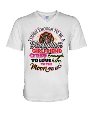 Firefighter's Girlfriend V-Neck T-Shirt tile