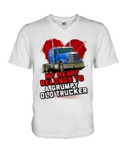 Trucker's Wife V-Neck T-Shirt tile