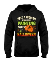 JUST A WOMAN WHO LOVES PAINTING AND HALLOWEEN Hooded Sweatshirt thumbnail