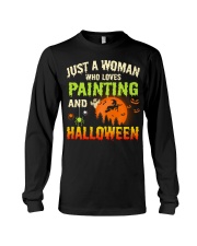 JUST A WOMAN WHO LOVES PAINTING AND HALLOWEEN Long Sleeve Tee thumbnail
