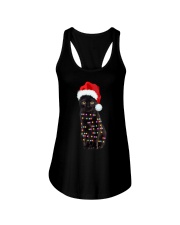 Black Cat Christmas Light Ladies Flowy Tank tile
