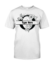 O Floral Split Alphabets Monogram Personalized Custom Premium Fit Mens Tee front