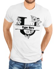 U Floral Split Alphabets Monogram Personalized Custom Premium Fit Mens Tee custom-t-shirts-premium-fit-men-lifestyle-front-58